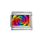 Psychedelic Rainbow Spiral Italian Charm (9mm)