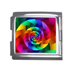 Psychedelic Rainbow Spiral Mega Link Italian Charm (18mm)