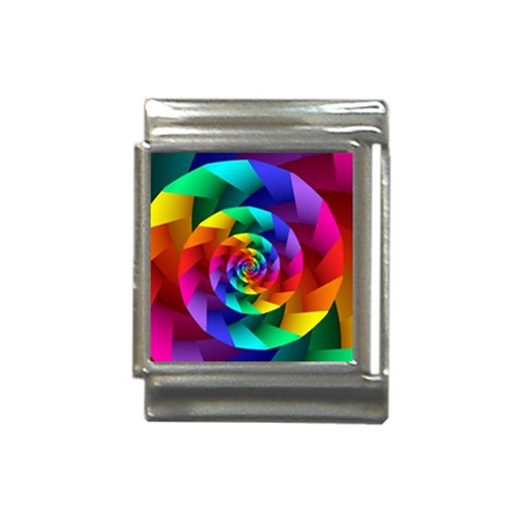 Psychedelic Rainbow Spiral Italian Charm (13mm) from ArtsNow.com Front