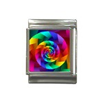 Psychedelic Rainbow Spiral Italian Charm (13mm)