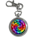 Psychedelic Rainbow Spiral Key Chain Watch