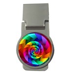 Psychedelic Rainbow Spiral Money Clip (Round)