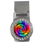 Psychedelic Rainbow Spiral Money Clip (CZ)