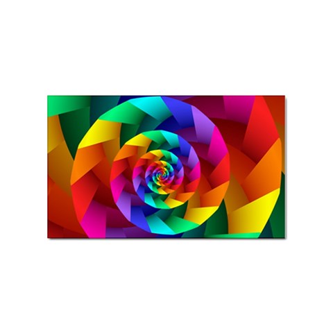 Psychedelic Rainbow Spiral Sticker (Rectangular) from ArtsNow.com Front