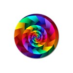 Psychedelic Rainbow Spiral Magnet 3  (Round)