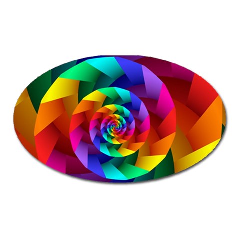 Psychedelic Rainbow Spiral Magnet (Oval) from ArtsNow.com Front