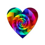 Psychedelic Rainbow Spiral Magnet (Heart)