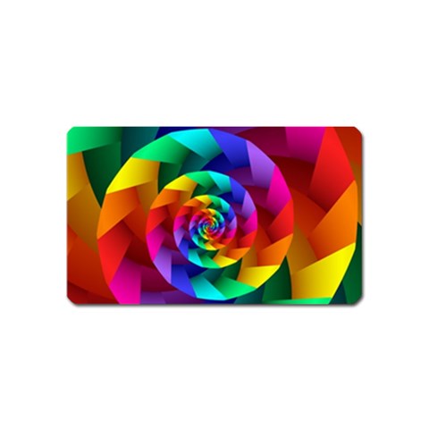 Psychedelic Rainbow Spiral Magnet (Name Card) from ArtsNow.com Front