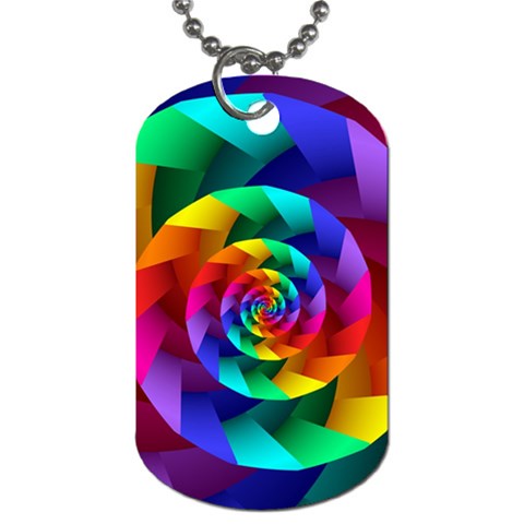 Psychedelic Rainbow Spiral Dog Tag (One Side) from ArtsNow.com Front