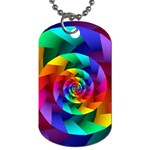 Psychedelic Rainbow Spiral Dog Tag (One Side)