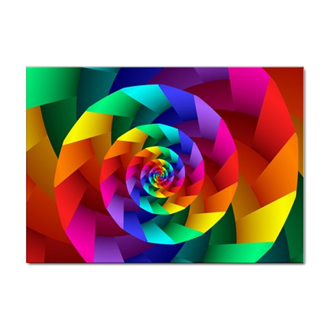 Psychedelic Rainbow Spiral Sticker A4 (10 pack) from ArtsNow.com Front