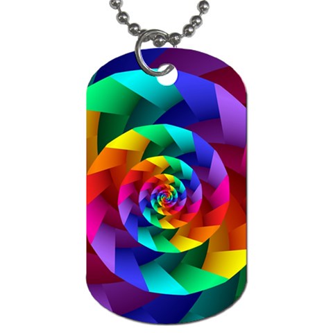 Psychedelic Rainbow Spiral Dog Tag (Two Sides) from ArtsNow.com Front