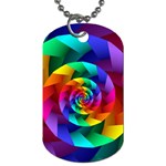 Psychedelic Rainbow Spiral Dog Tag (Two Sides)