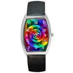 Psychedelic Rainbow Spiral Barrel Style Metal Watch