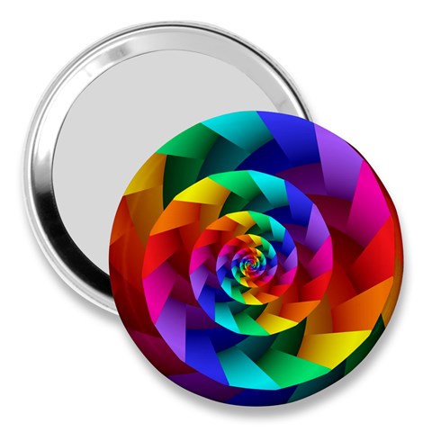 Psychedelic Rainbow Spiral 3  Handbag Mirror from ArtsNow.com Front