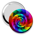 Psychedelic Rainbow Spiral 3  Handbag Mirror