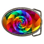 Psychedelic Rainbow Spiral Belt Buckle