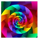 Psychedelic Rainbow Spiral Large Satin Scarf (Square)