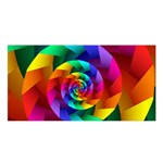 Psychedelic Rainbow Spiral Satin Shawl