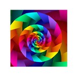 Psychedelic Rainbow Spiral Small Satin Scarf (Square)