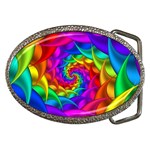 Psychedelic Rainbow Spiral Belt Buckle