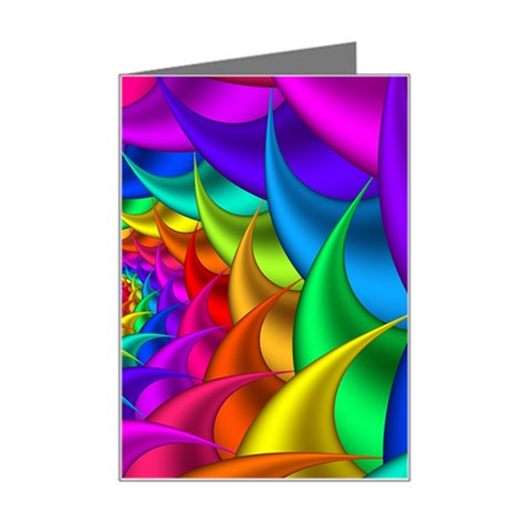 Psychedelic Rainbow Spiral Mini Greeting Card from ArtsNow.com Left