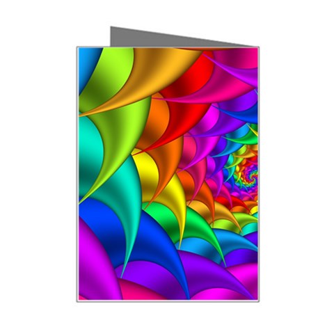 Psychedelic Rainbow Spiral Mini Greeting Card from ArtsNow.com Right