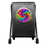 Psychedelic Rainbow Spiral Pen Holder Desk Clock