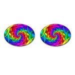 Psychedelic Rainbow Spiral Cufflinks (Oval)