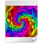 Psychedelic Rainbow Spiral Canvas 12  x 16 