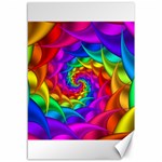 Psychedelic Rainbow Spiral Canvas 12  x 18 