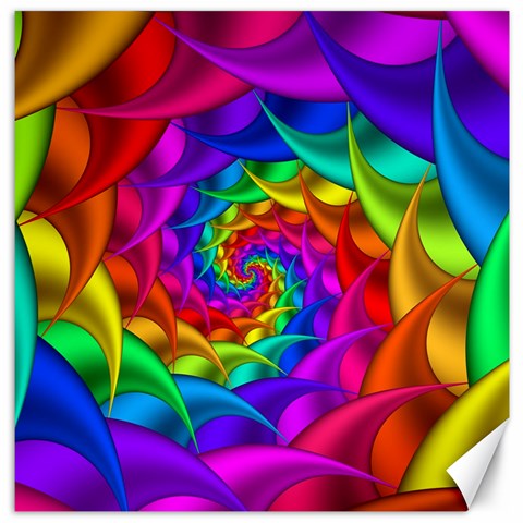 Psychedelic Rainbow Spiral Canvas 20  x 20  from ArtsNow.com 19 x19.27  Canvas - 1