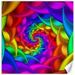 Psychedelic Rainbow Spiral Canvas 20  x 20 