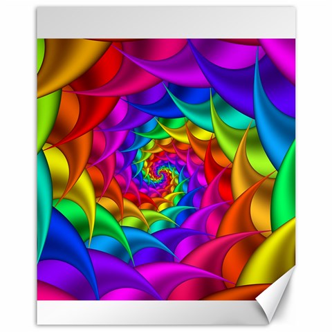 Psychedelic Rainbow Spiral Canvas 11  x 14  from ArtsNow.com 10.95 x13.48  Canvas - 1