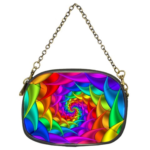 Psychedelic Rainbow Spiral Chain Purse (One Side) from ArtsNow.com Front