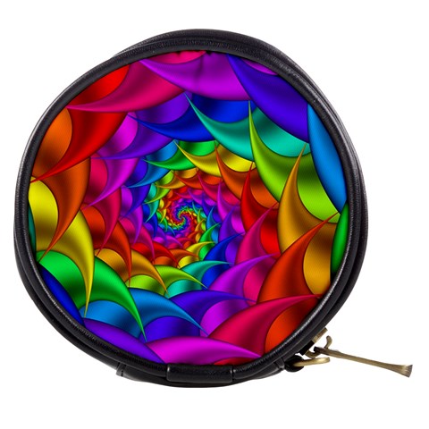 Psychedelic Rainbow Spiral Mini Makeup Bag from ArtsNow.com Front