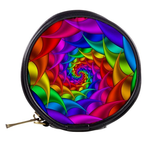 Psychedelic Rainbow Spiral Mini Makeup Bag from ArtsNow.com Back