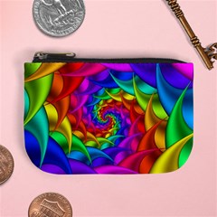 Psychedelic Rainbow Spiral Mini Coin Purse from ArtsNow.com Front