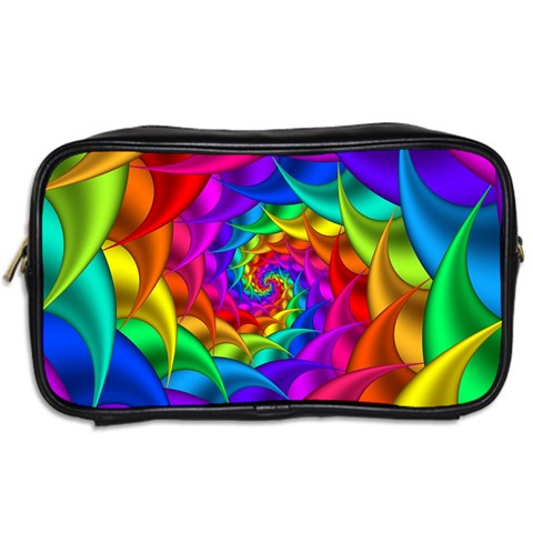 Psychedelic Rainbow Spiral Toiletries Bag (Two Sides) from ArtsNow.com Back