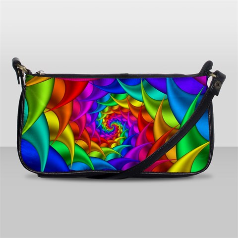 Psychedelic Rainbow Spiral Shoulder Clutch Bag from ArtsNow.com Front