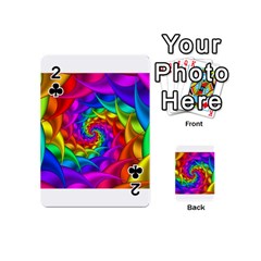 Psychedelic Rainbow Spiral Playing Cards 54 (Mini) from ArtsNow.com Front - Club2