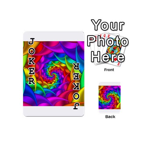 Psychedelic Rainbow Spiral Playing Cards 54 (Mini) from ArtsNow.com Front - Joker1