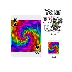 Psychedelic Rainbow Spiral Playing Cards 54 (Mini) from ArtsNow.com Front - Spade10