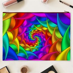 Psychedelic Rainbow Spiral Cosmetic Bag (XXXL) from ArtsNow.com Back