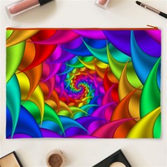 Psychedelic Rainbow Spiral Cosmetic Bag (XXXL) from ArtsNow.com Back