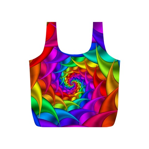 Psychedelic Rainbow Spiral Full Print Recycle Bag (S) from ArtsNow.com Front