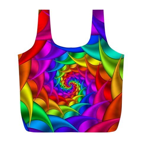 Psychedelic Rainbow Spiral Full Print Recycle Bag (L) from ArtsNow.com Front