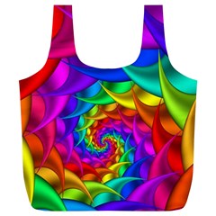 Psychedelic Rainbow Spiral Full Print Recycle Bag (XL) from ArtsNow.com Front