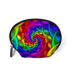 Psychedelic Rainbow Spiral Accessory Pouch (Small) from ArtsNow.com Back