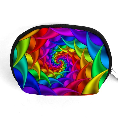 Psychedelic Rainbow Spiral Accessory Pouch (Medium) from ArtsNow.com Front